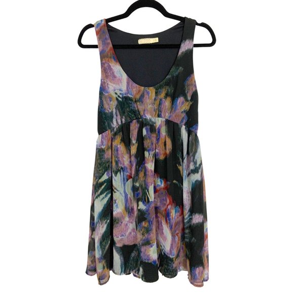 Pins & Needles Dresses & Skirts - Urban Outfitters Multi Colored Sleeveless Floral Watercolor Mini Dress
